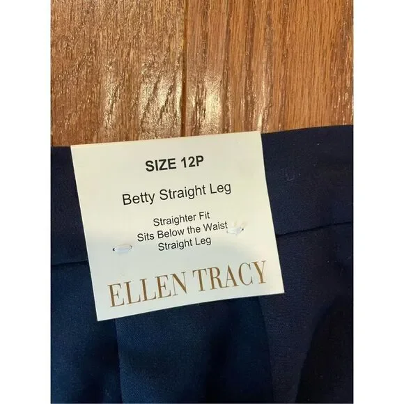 Ellen Tracy NWT navy trouser Betty pant 12p - Picture 12 of 12